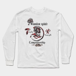 Horse Red Best Gift For Native American Indian Long Sleeve T-Shirt